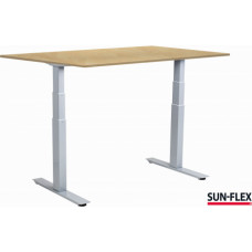 Regulējama augstuma rakstāmgalds SUN-FLEX®EASYDESK ADAPT, elektrisks, divi motori, balts rāmis, bērzs galda virsma 140x80cm