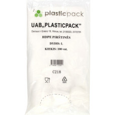 Polietilēna cimdi PLASTICPACK, HDPE, L izmērs, 100 gab./50 pāri ( Gab. x 2 )