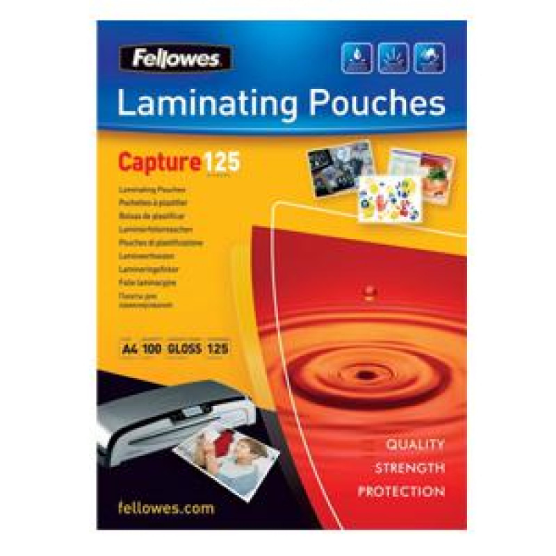 Laminēšanas kabatas 83x113mm/125mic, 100gab. FELLOWES