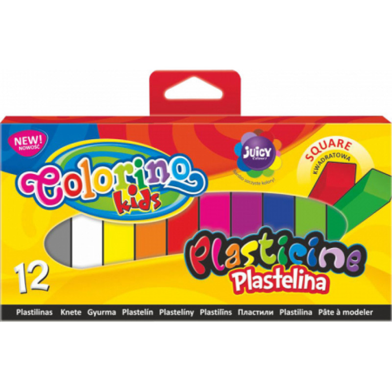 Plastilīns COLORINO KIDS 12 krāsas, kvadrātveida forma