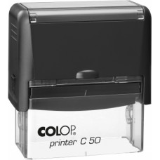 Zīmogs COLOP Printer C50, melns korpuss, bez krāsas spilventiņš