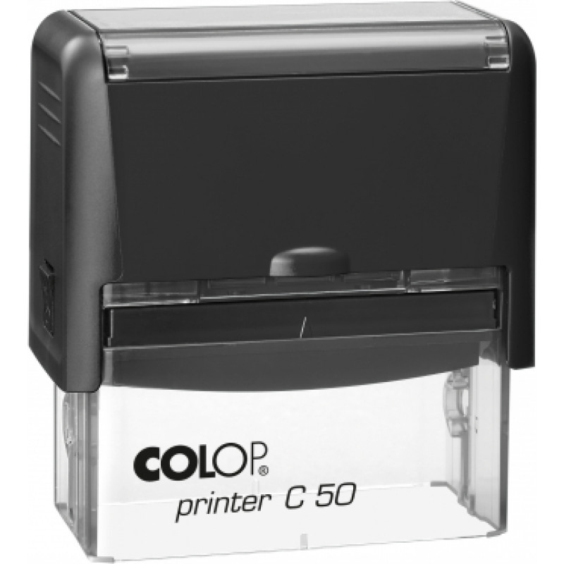 Zīmogs COLOP Printer C50, melns korpuss, bez krāsas spilventiņš