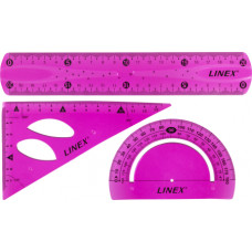 Lineālu komplekts LINEX, FLEX PINK