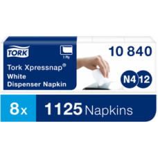 Salvetes TORK Universal XPRESSNAP, 1 sl., 225 salvetes,  21.6 x 33 cm,  baltā krāsā, 5 gab./iepak.