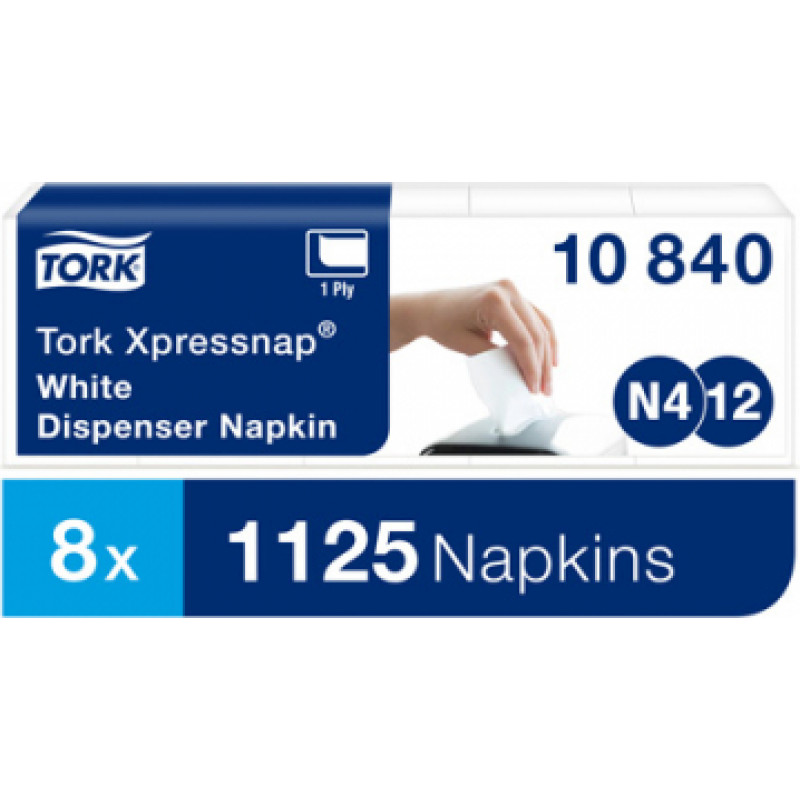 Salvetes TORK Universal XPRESSNAP, 1 sl., 225 salvetes,  21.6 x 33 cm,  baltā krāsā, 5 gab./iepak.