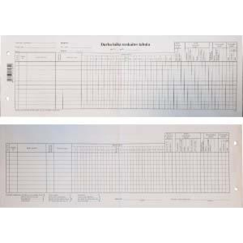 Darba laika uzskaites tabula 1/2 A3,  10 loksnes