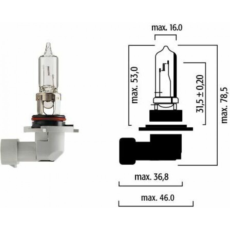 Flosser B-5 Autolampa HB3 12V 60W P20d