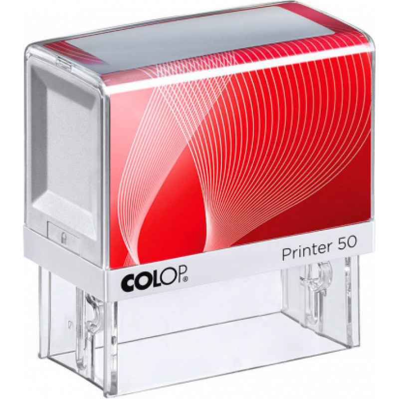 Zīmogs COLOP Printer C50, melns korpuss, zils spilventiņš