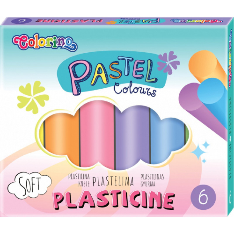 Plastilīns Pastel, 6 krāsas, apaļš