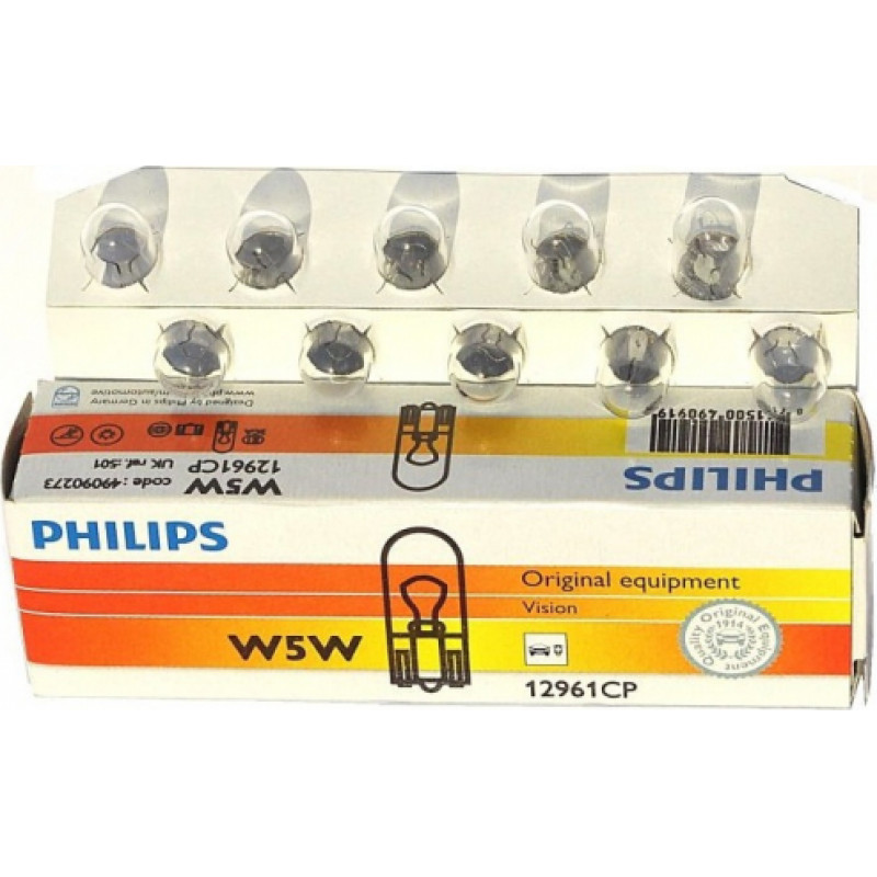 Philips Autolampa PHILIPS  12V 5W (bezcokola) W2.1x9.5d