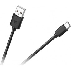 Vads USB A - USB C 1m, melns