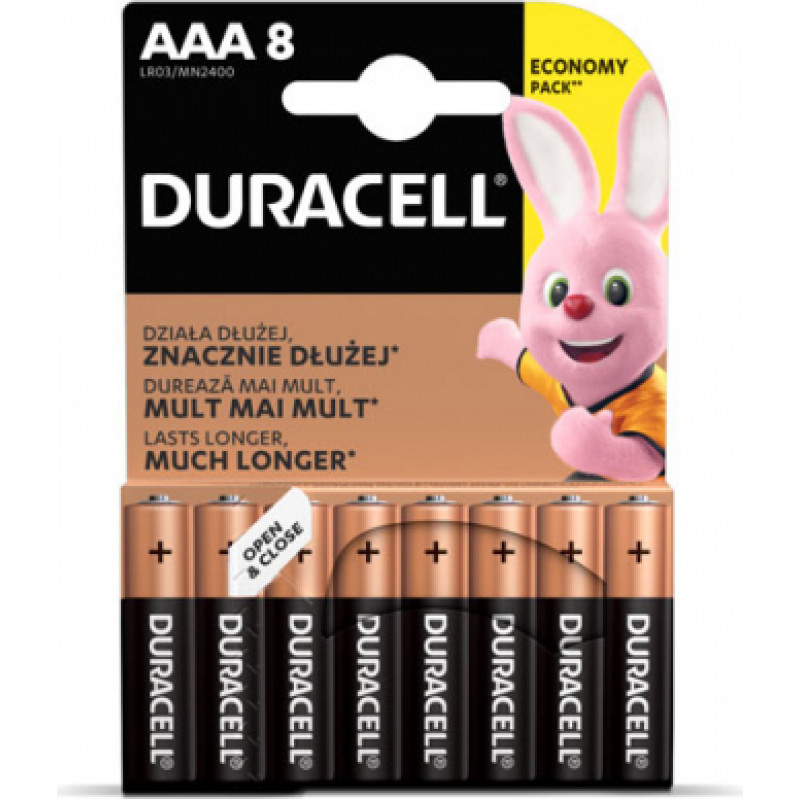 Baterija  DURACELL AAA Basic, LR03 8 gab./iepak. ( Iepak. x 2 )