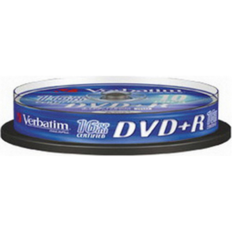 Kompaktdiski VERBATIM DVD+R DLP 4.7GB 16x, 10 gab./iepak., spindle