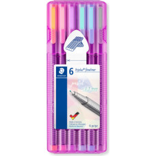 Flomasterveida pildspalvas STAEDTLER Triplus, 0.3 mm, 6 pasteļu krāsas