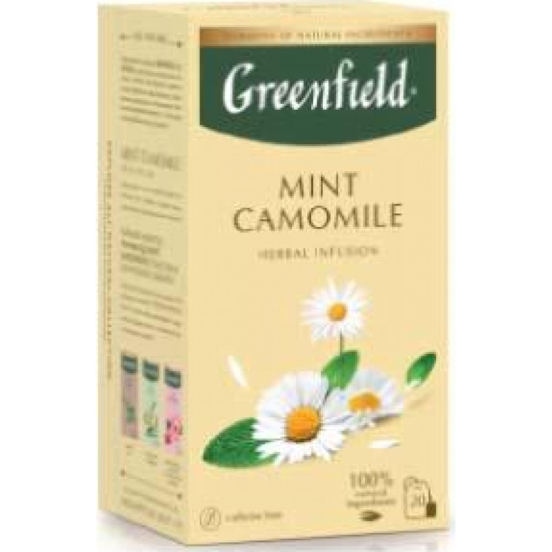 GREENFIELD Mint Camomile zāļu tēja 20x1, 5g.