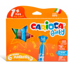 Flomasteri CARIOCA Baby Teddy Marker, 6 krāsas