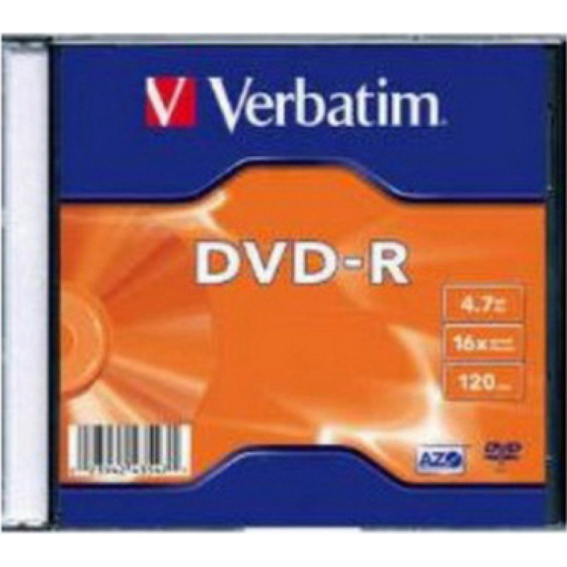 Kompaktdisks Verbatim DVD-R 4.7GB 16x, AZO, slim