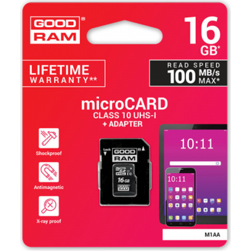 Atmiņas karte MICRO CARD CL 10 UHS I 16GB + adapteris