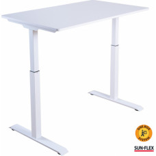 Regulējama augstuma galds SUN-FLEX®EASYDESK ELITE, elektrisks, viens motors, balts, galda virsma 120x60cm, balta