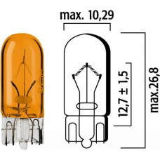 Autolampa T10 12V 5W WY5W, oranža