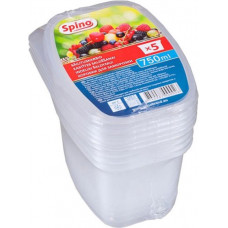 Plastmasas kastītes saldēšanai SPINO, 750 ml, 5 gab., caurspīdīgas ( Iepak. x 3 )