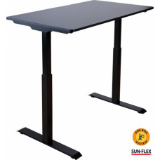 Galds ar regulējamo augstumu SUN-FLEX®EASYDESK ELITE, elektrisks, viens motors, melns, galda virsma melna, 120x60cm