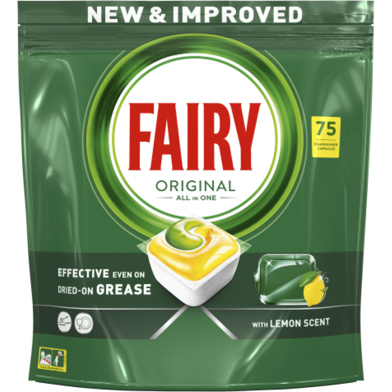 FAIRY ALL IN 1 LEMON trauku mazgāšanas kapsulas 75 gab.