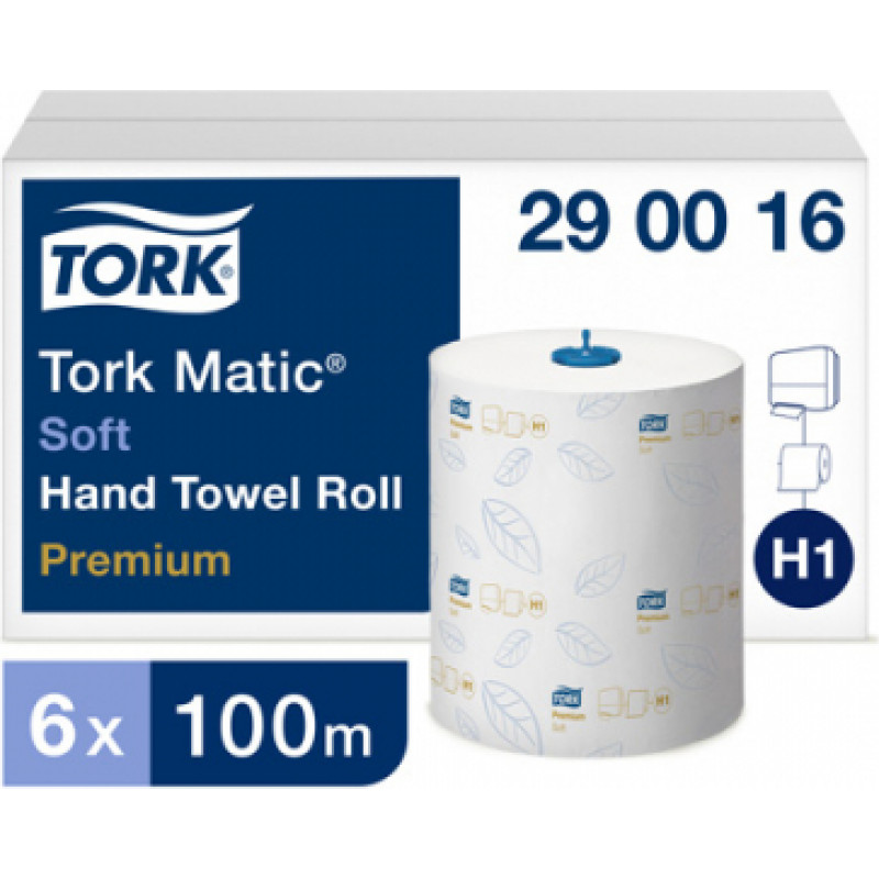 Roku dvieļu rullis TORK Premium Matic Extra Soft , 2 sl., 408 lapas rullī, 21 cm x 100 m, baltā krāsā ( Gab. x 6 )