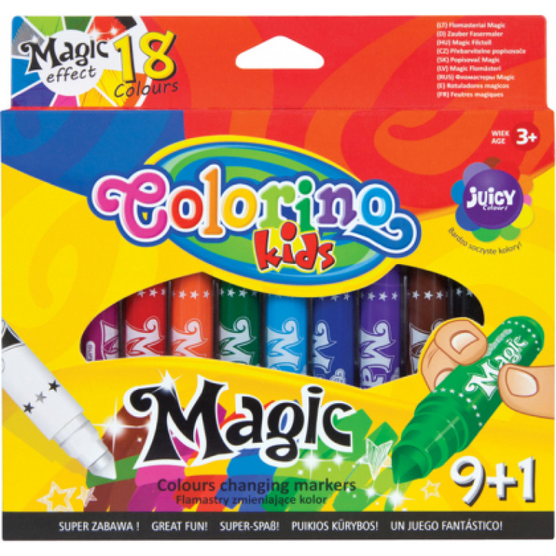 Flomasteri COLORINO MAGIC 9 + 1 krāsas