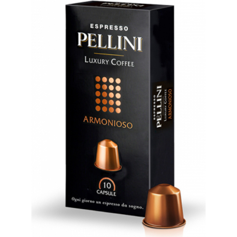 Maltā kafija kapsulās PELLINI TOP Luxury Armonioso, 50g (10x5g), 10 gab/iepak ( Iepak. x 2 )