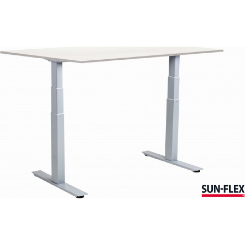 Regulējama augstuma rakstāmgalds SUN-FLEX®EASYDESK ADAPT, elektrisks, divi motori, balts rāmis, balts galda virsma 140x80cm