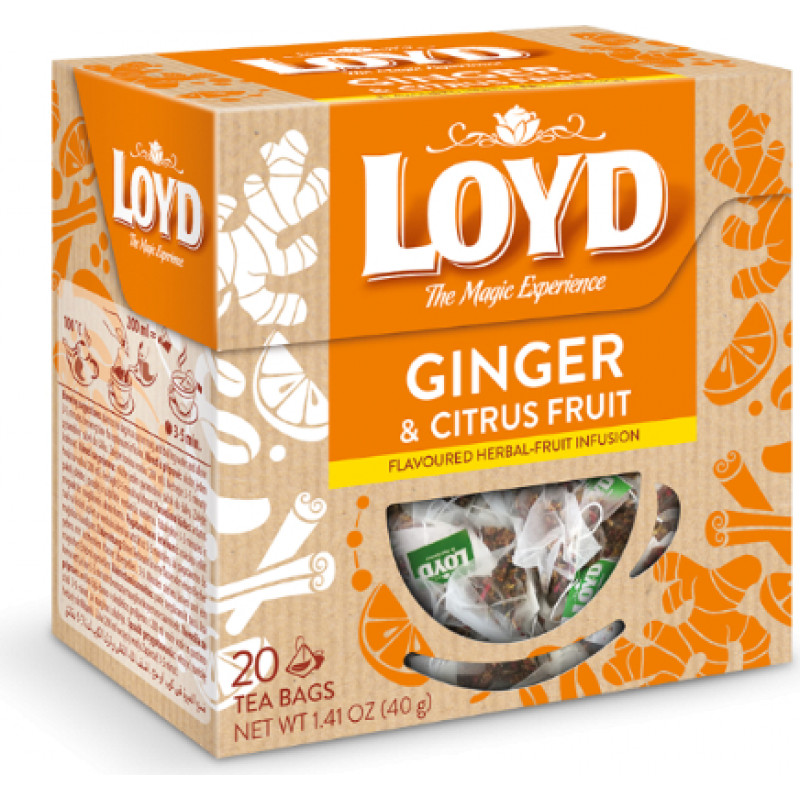 Augļu tēja LOYD Ginger&Citrus 20x2g ( Iepak. x 3 )