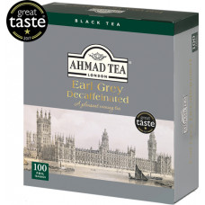 Melnā tēja AHMAD Alu Earl Grey Decaffeinated, bez kofeīna, 100 maisiņi x 2 g paciņā