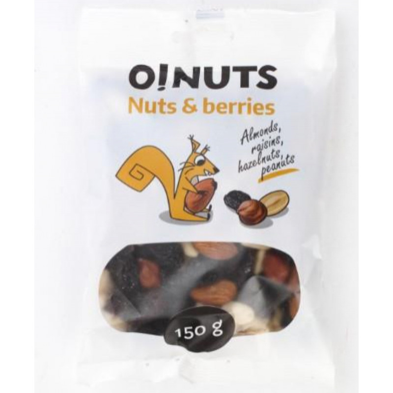 Rieksti un ogas EKSTRA mix O!NUTS, 150g ( Iepak. x 14 )