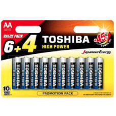 Baterijas AA LR6 1.5V Alkaline 10gab. TOSHIBA