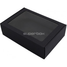 Superbox Melna A4 kaste ar PVC logu, 305 x 215 x 85 ( Gab. x 2 )