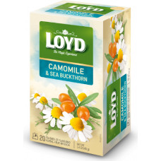 Aromatizēta zāļu tēja LOYD ar kumelītēm un smiltsērkšķiem, 20x2g ( Iepak. x 3 )