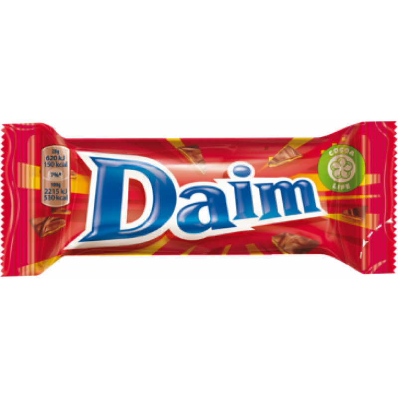 Šokolādes batoniņš DAIM SINGLE, 28 g ( Gab. x 8 )