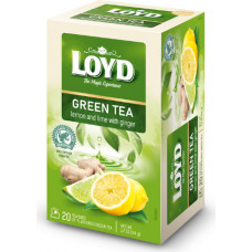 Zaļā tēja LOYD Lemon & Lime ar ingveru, 20x1,7 g ( Iepak. x 3 )