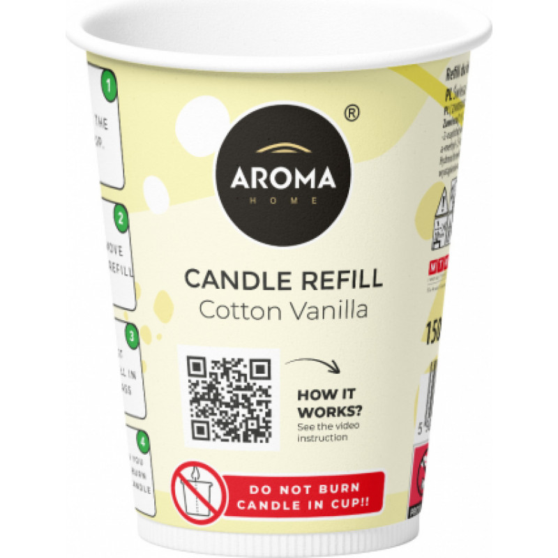 Aroma aromātiskā svece, 150g, Cotton Vanilla, REZERVE