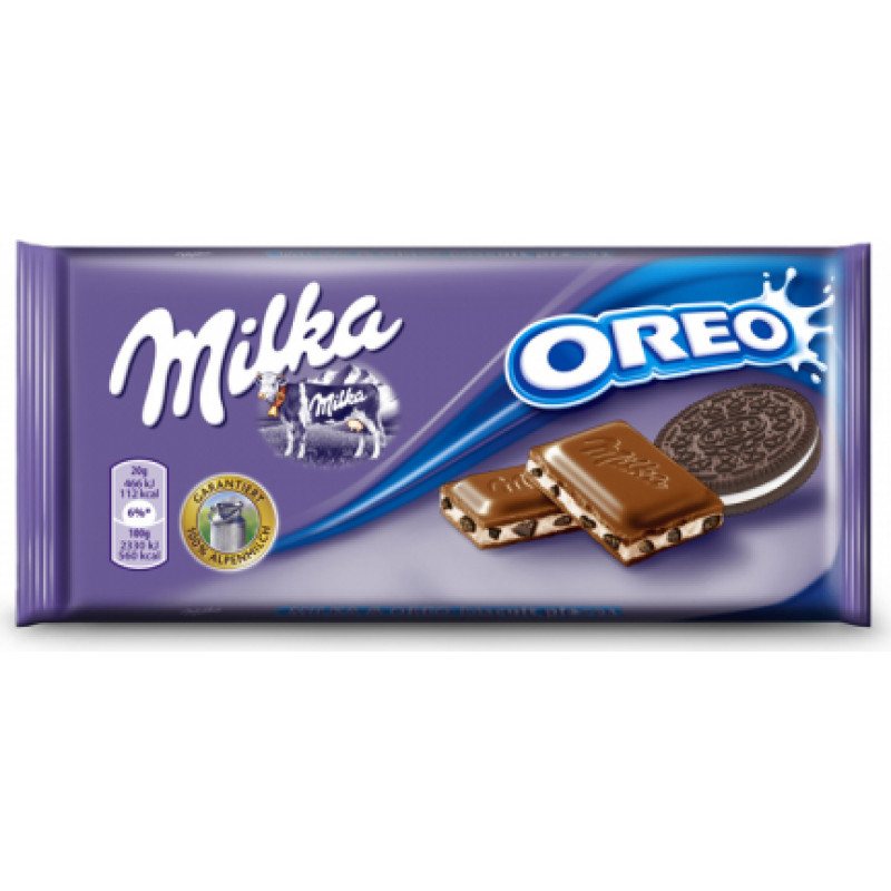 Piena šokolāde MILKA Oreo Choco, 100 g ( Gab. x 6 )