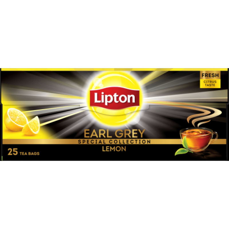 Melnā tēja LIPTON Earl Grey Lemon, 25gab ( Gab. x 3 )