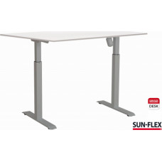 Regulējama augstuma rakstāmgalds SUN-FLEX ADAPT I,  balta virsma un pelēks rāmis 120x80 cm