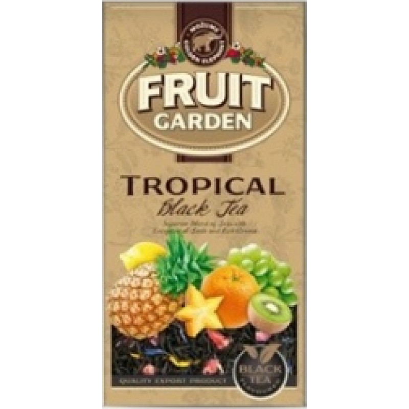 Melnā tēja MOŽUMS Fruit Garden Tropical, beramā, 80 g ( Iepak. x 4 )