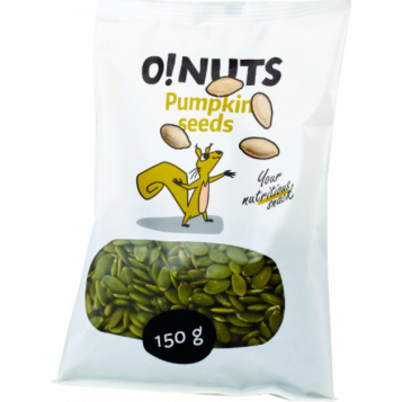 Ķirbju sēklas O!NUTS, lobītas, 150 g ( Gab. x 12 )