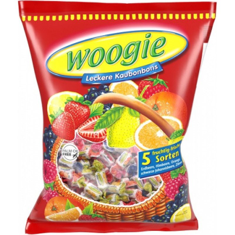 Woogie Košļājamās konfektes ar augļu garšu, 500g ( Iepak. x 3 )