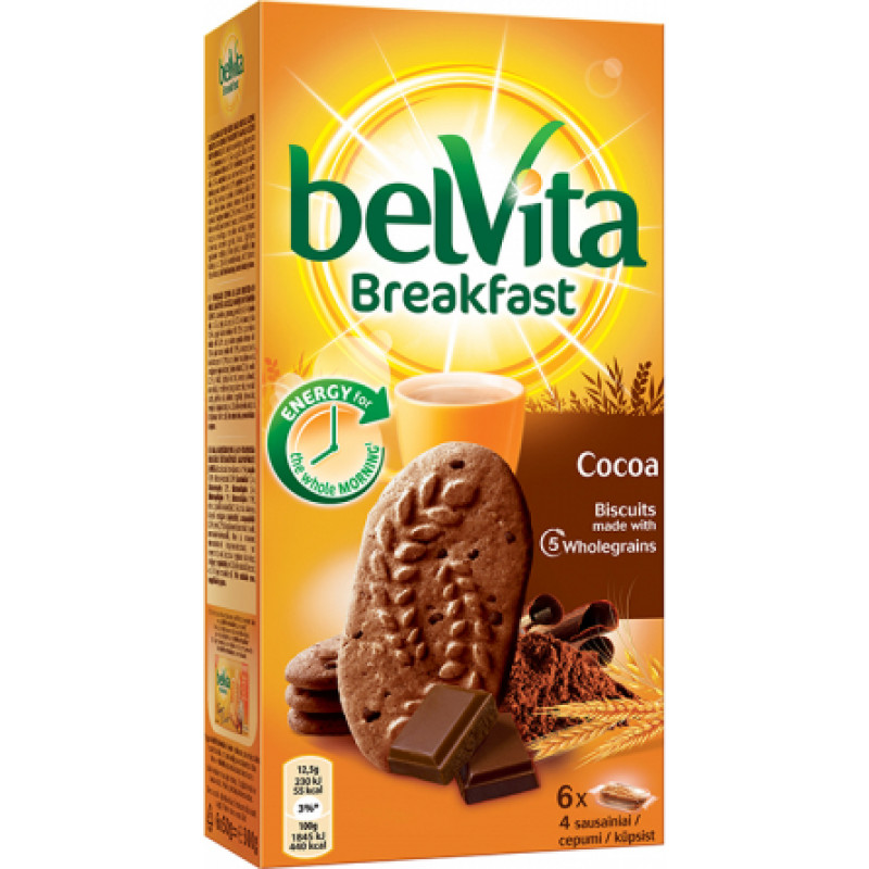 Cepumi BELVITA, ar šokolādes gabaliņiem, 300 g ( Gab. x 4 )