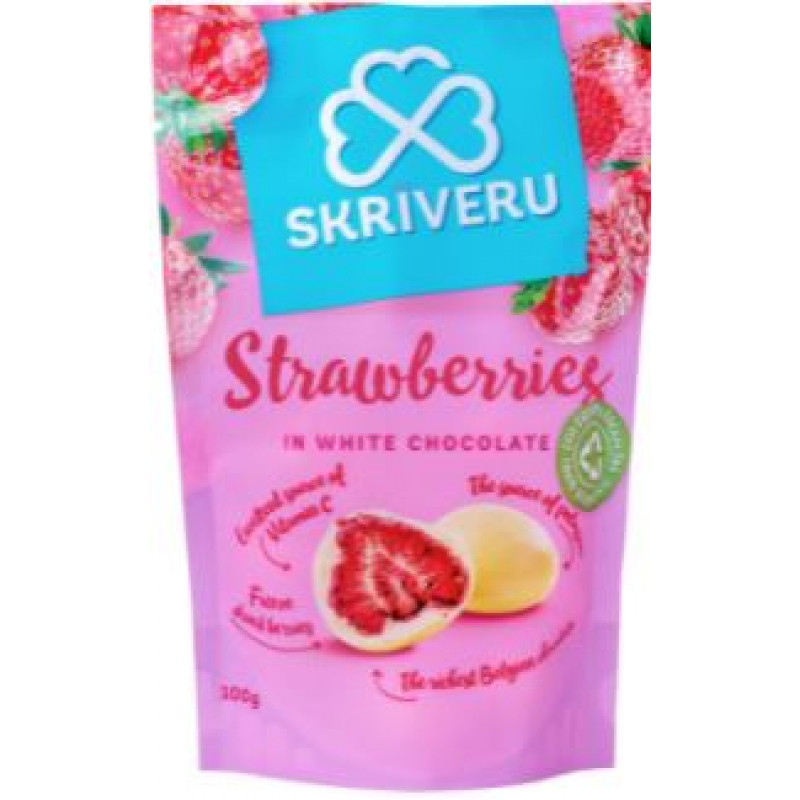 SKRĪVERU Zemenes piena šokolādē 100g ( Gab. x 3 )