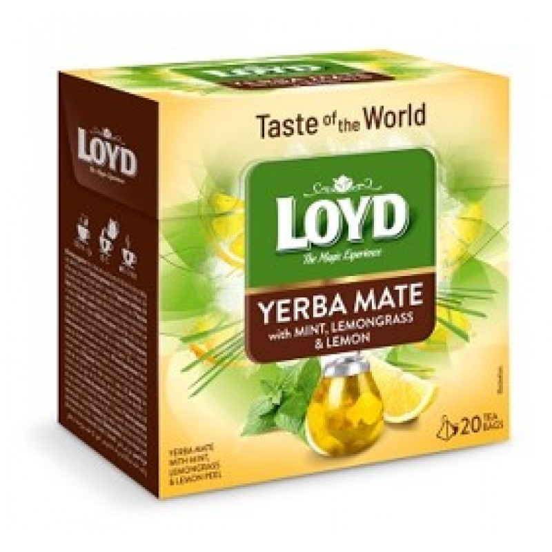 Yerba Mate tēja LOYD ar piparmētru, citronzāli un citronu g. 20gb. x 1.7g ( Gab. x 3 )