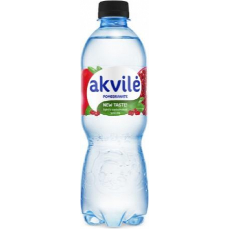 Aromatizēts dzeramais ūdens AKVILE ar granātābola aromātu, viegli gāz., 0,5l ( Gab. x 12 )